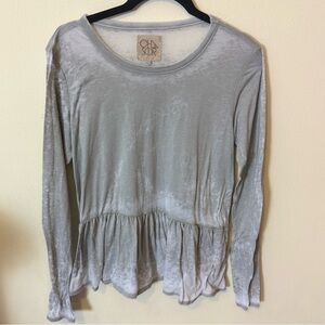 Chaser Burnt Soft Gray Long Sleeve Top